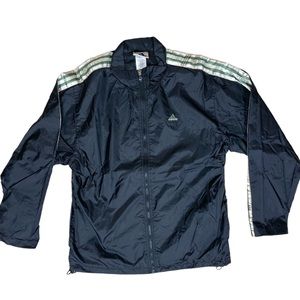 EUC Adidas Vintage Y2K 3-Stripes Full Zip Windbreaker
